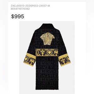 Versace Black Robe with Gold Medusa Design
